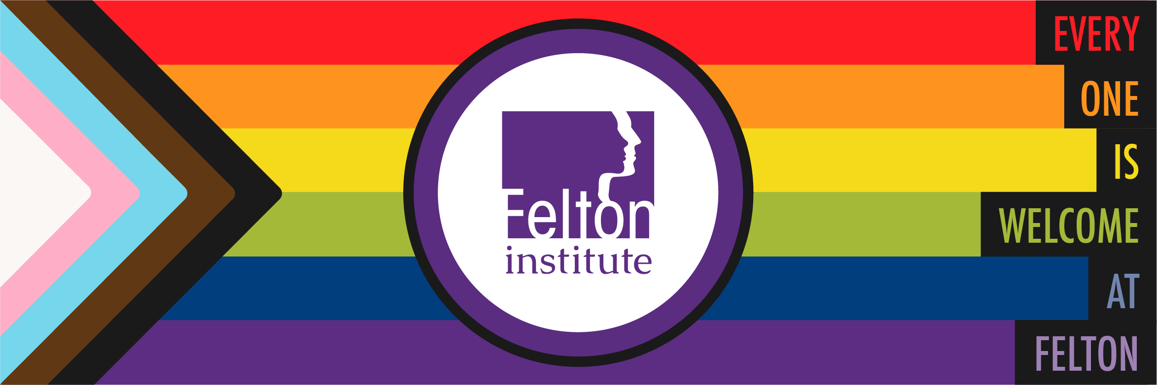 Everyone is Welcome at Felton Institute - LGBTQIA+ Pride Flag