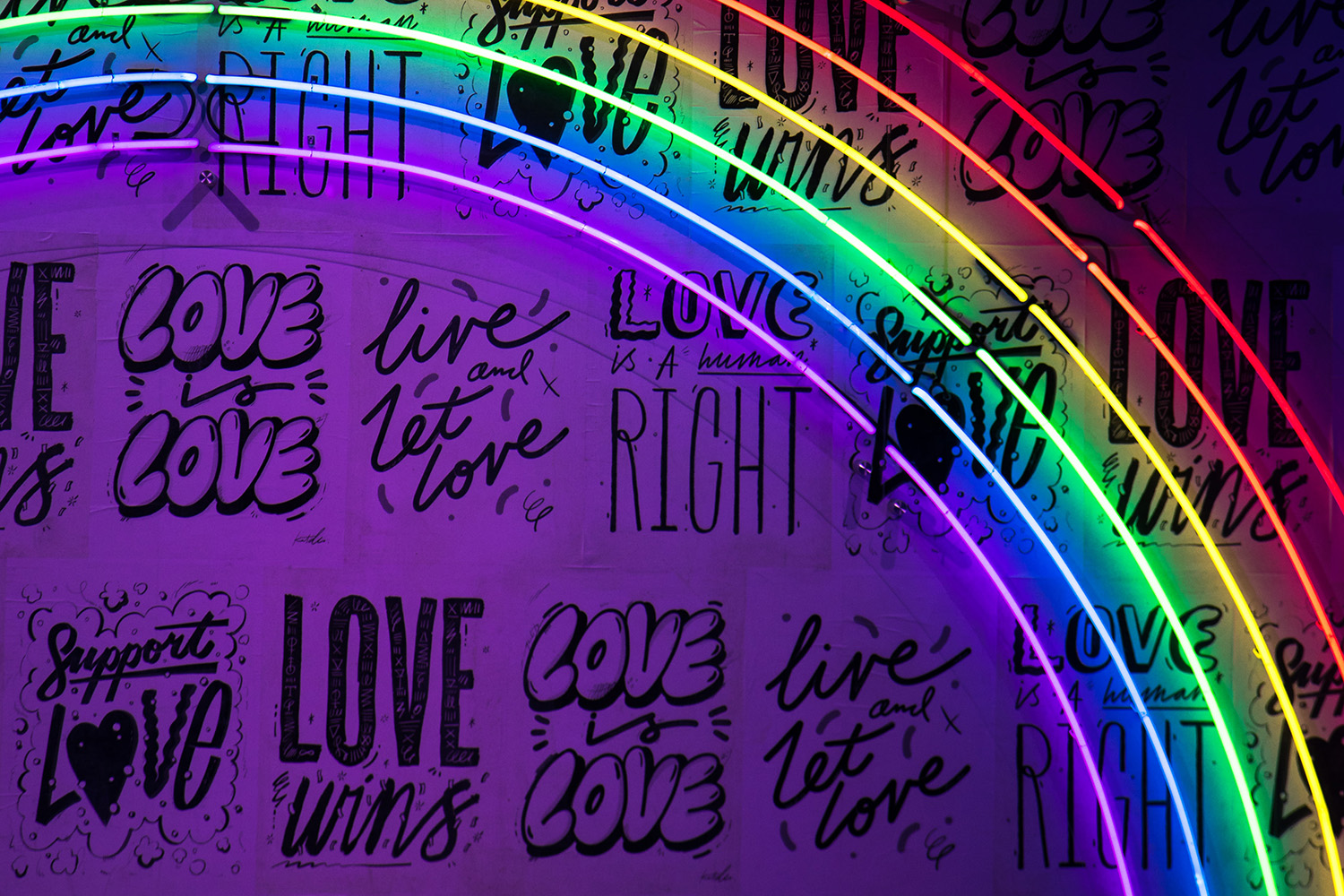 Neon Rainbow photo. Love is Love.